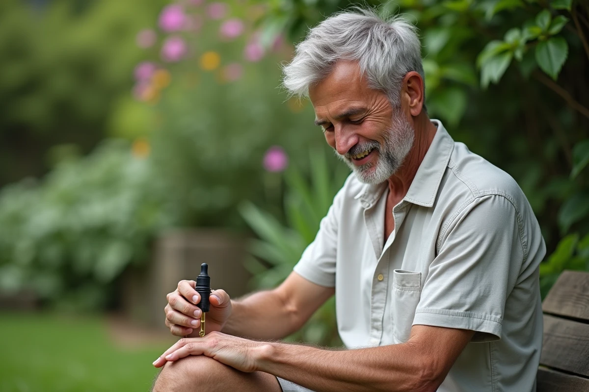 Homme appliquant de l